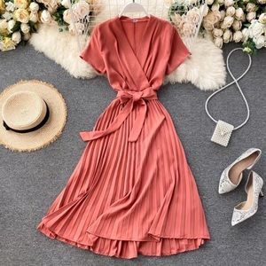French pleated Dress